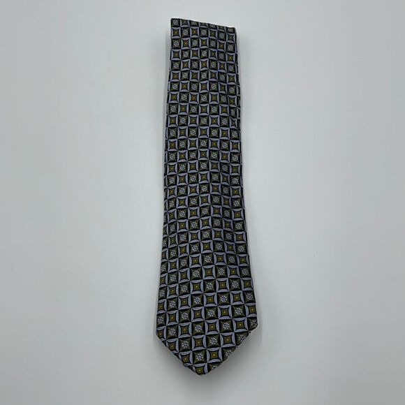 Green and blue 100% Italian silk necktie - Picture 1 of 5